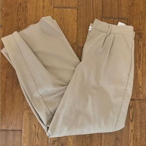 Tan colored tailored pants from Abercrombie